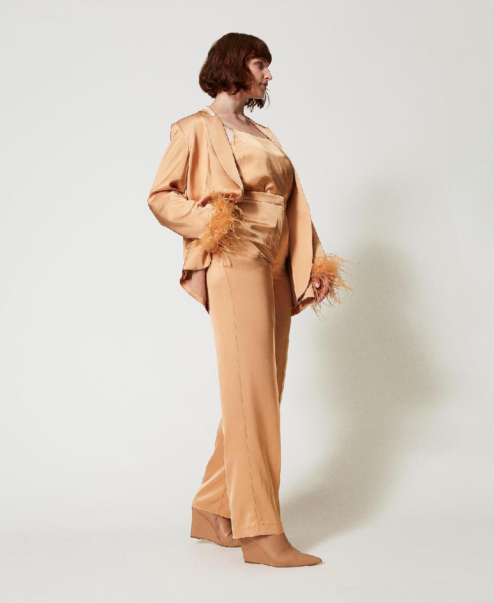 Scee by twin set Pantaloni straight leg in raso Ultimi due giorni