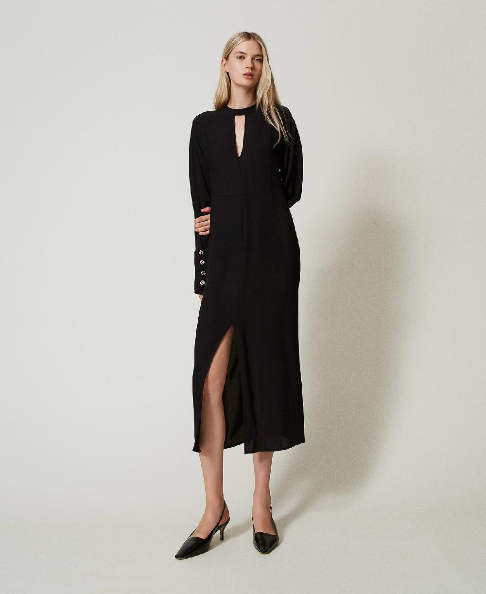 Scee by twin set Abito lungo in crêpe georgette Promozione temporanea