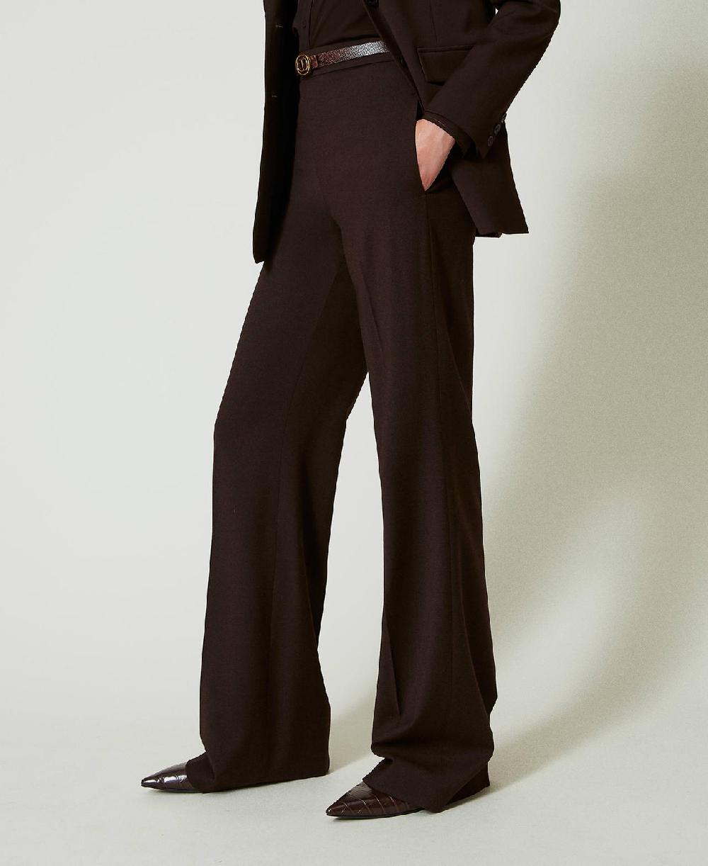 Scee by twin set Pantaloni a vita alta in lana stretch Fino al 50% di sconto