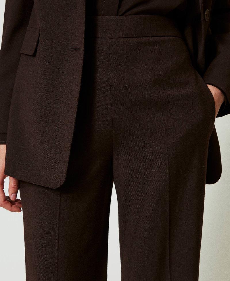 Scee by twin set Pantaloni a vita alta in lana stretch Fino al 50% di sconto