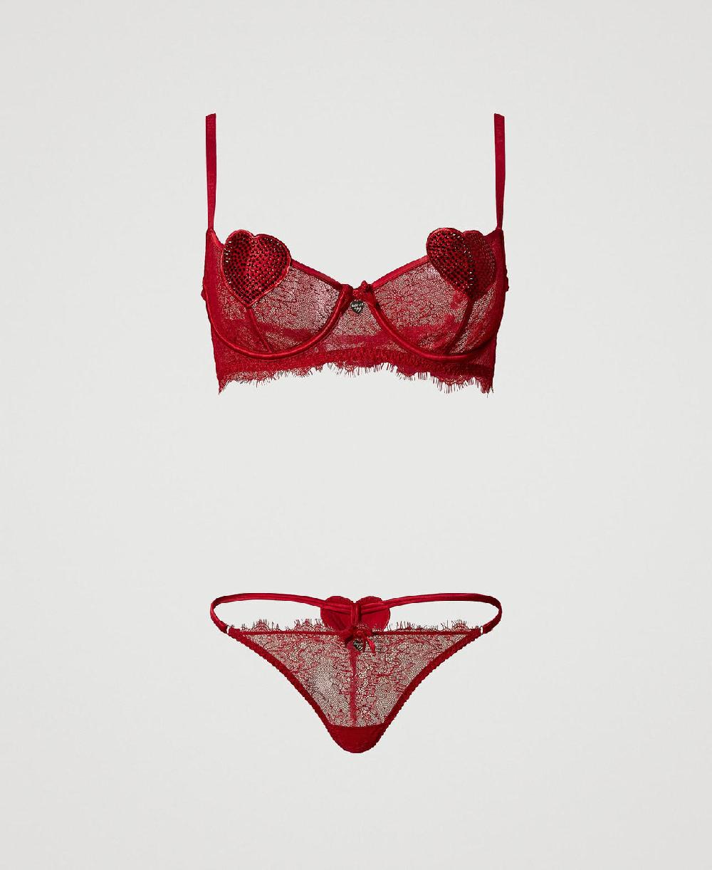 Scee by twin set Reggiseno a balconcino e slip perizoma in pizzo Fino al 60% di sconto