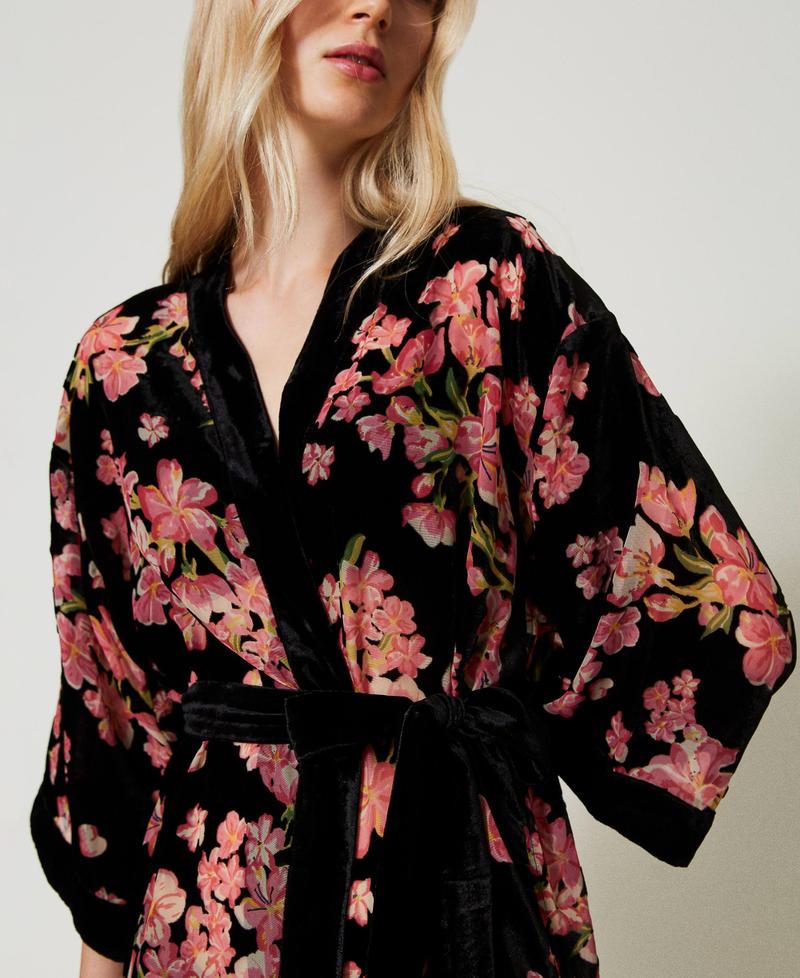 Scee by twin set Vestaglia in velluto dévoré a fiori Fino al 65% di sconto