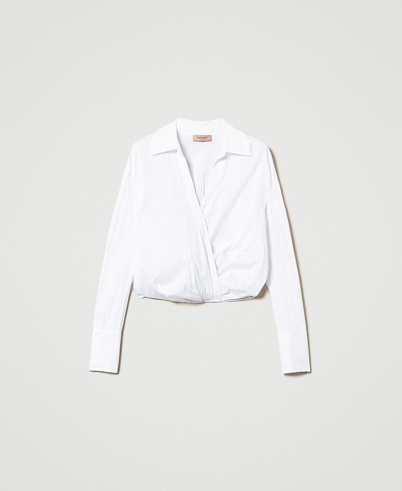 Scee by twin set Blusa in popeline con incrocio Only for today