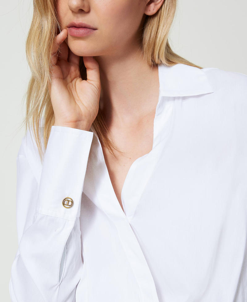Scee by twin set Blusa in popeline con incrocio Only for today