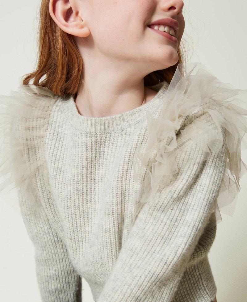 Scee by twin set Maglia regular con balze in tulle 50% di sconto con spedizione gratuita