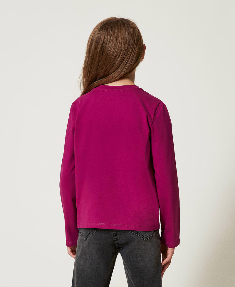 Scee by twin set T-shirt con stampa e glitter Trasporto libero internazionale