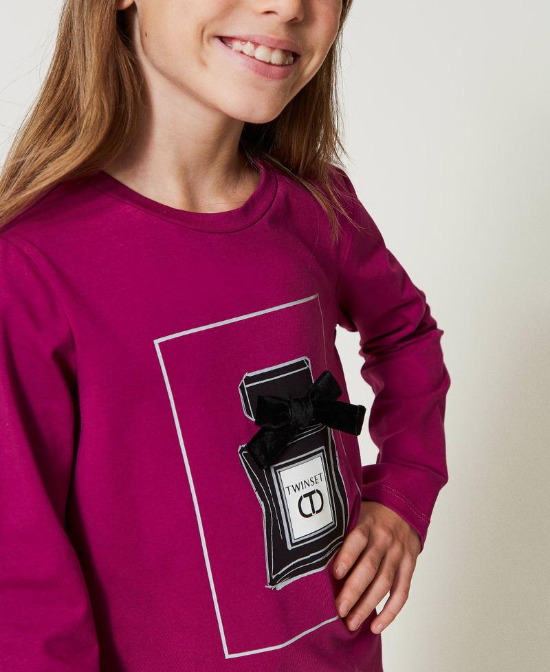 Scee by twin set T-shirt con stampa e glitter Trasporto libero internazionale