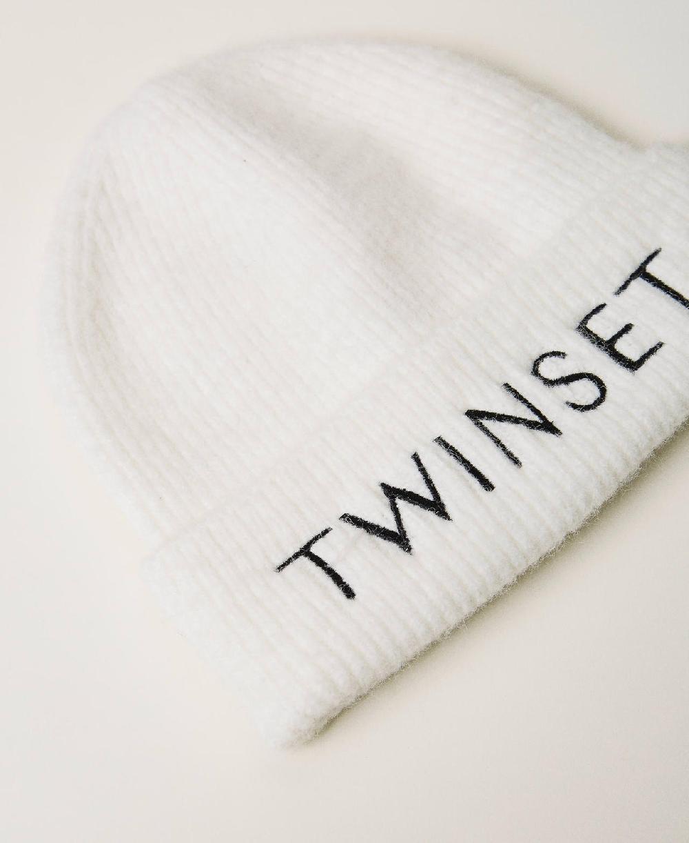 Scee by twin set Cuffia in maglia con ricamo logo Officina