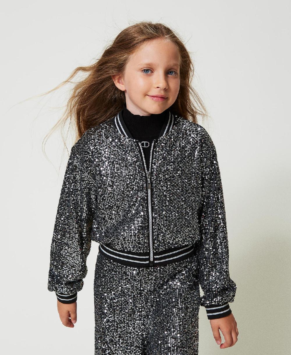 Scee by twin set Bomber in full paillettes Esporta salva