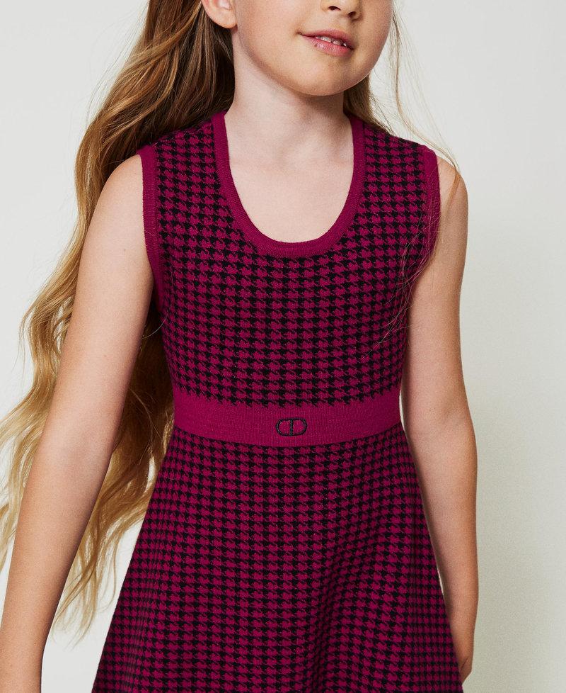 Scee by twin set Abito corto in maglia jacquard pied de poule 50% di sconto per tempo limitato