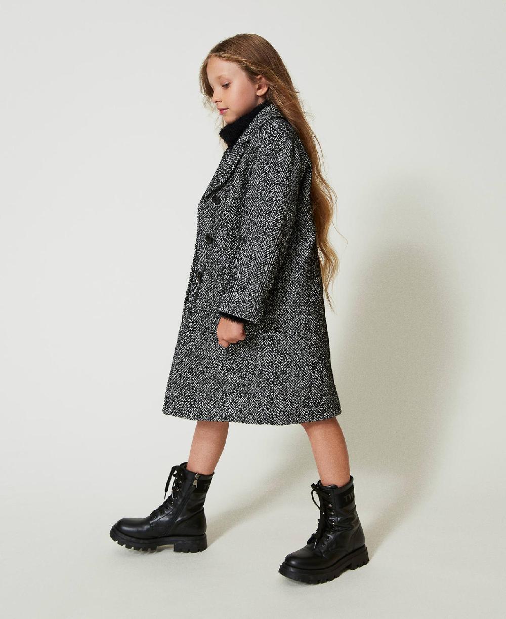 Scee by twin set Cappotto in panno chevron Italy