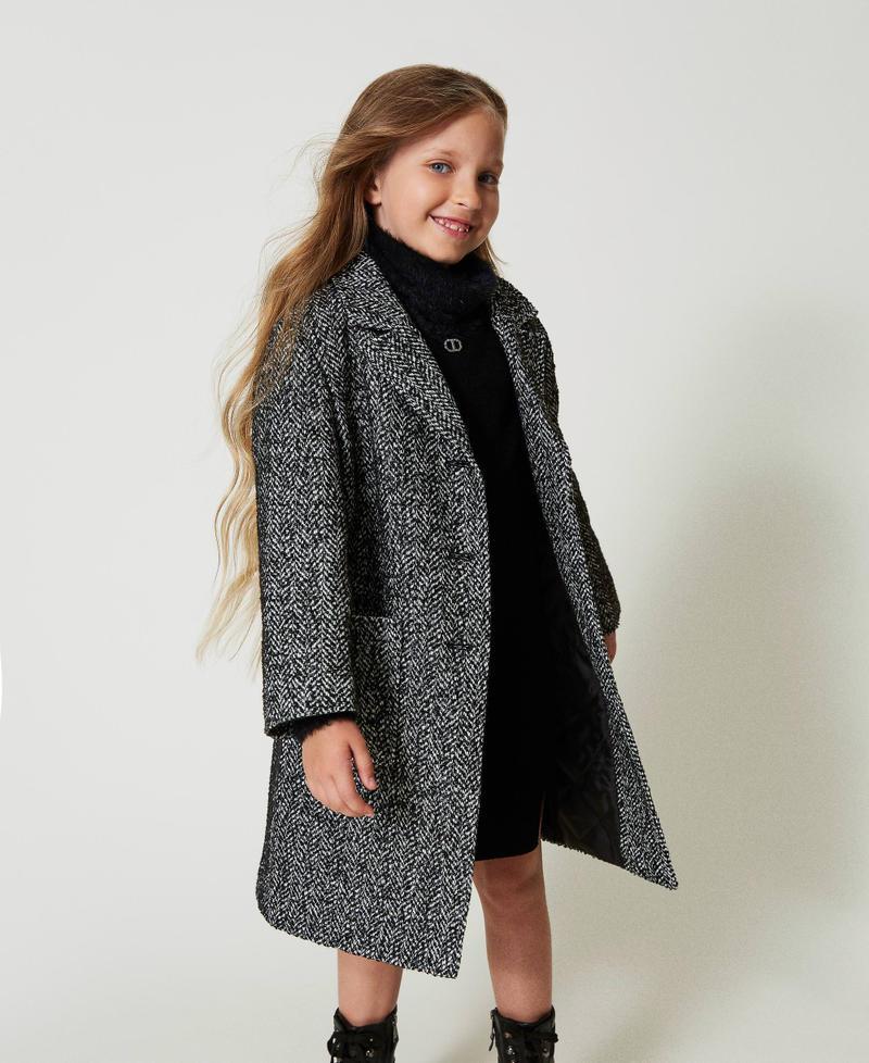 Scee by twin set Cappotto in panno chevron Italy