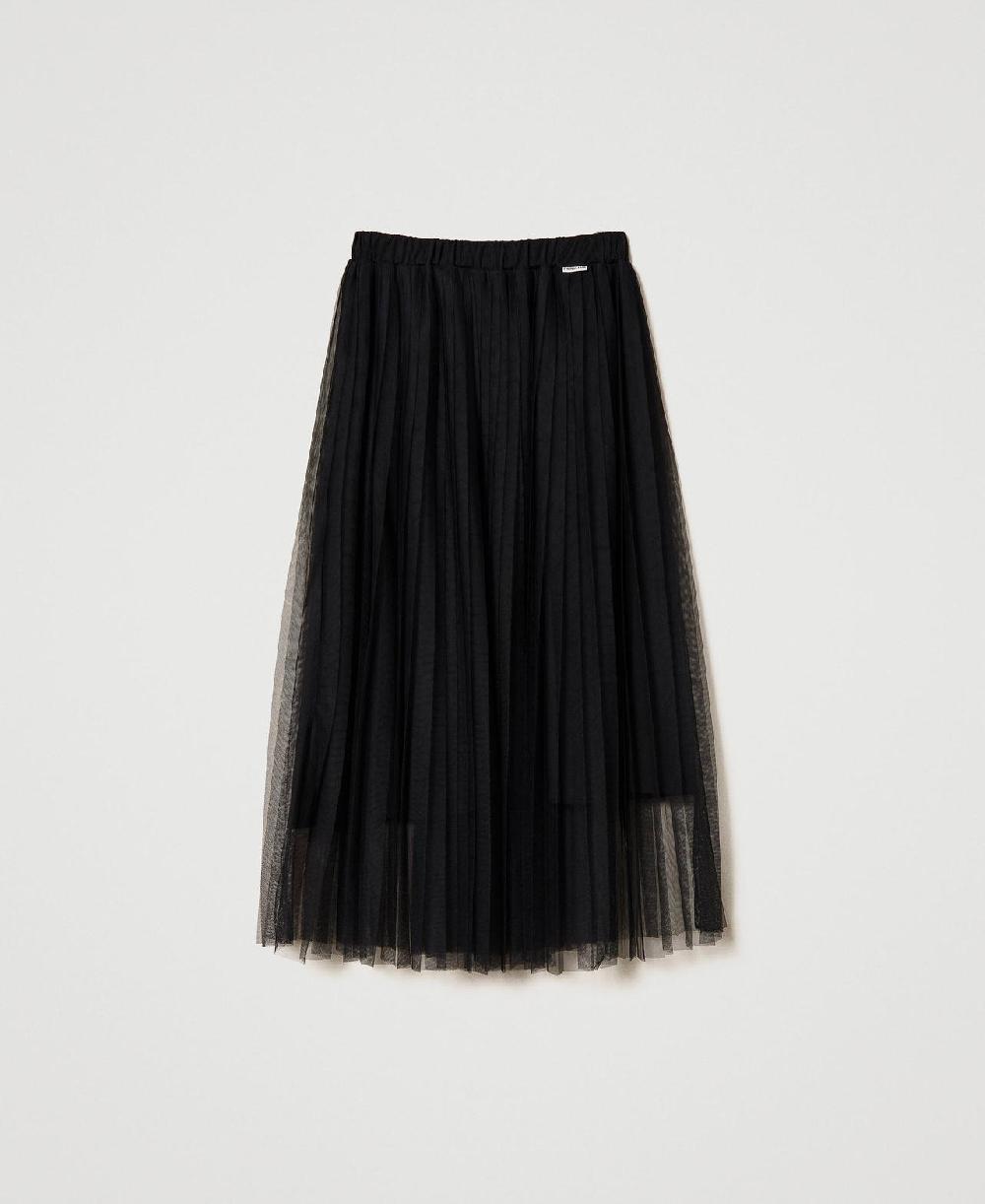 Scee by twin set Gonna longuette in tulle plissé Vendita