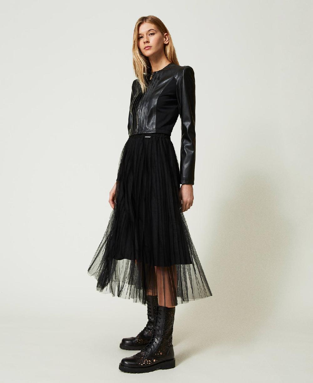 Scee by twin set Gonna longuette in tulle plissé Vendita