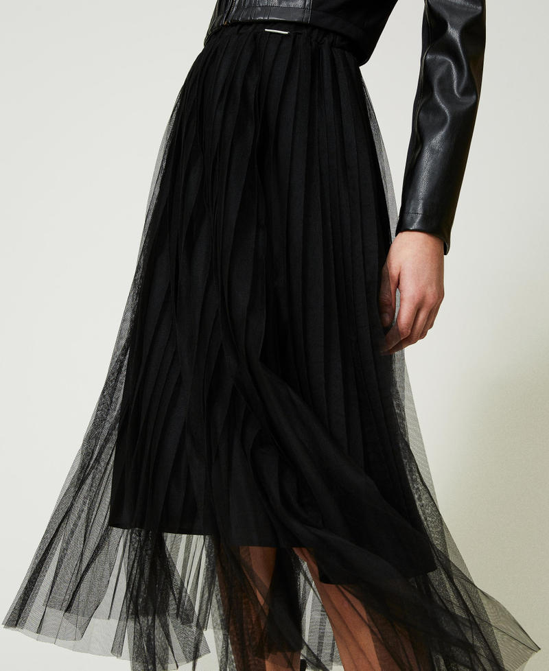 Scee by twin set Gonna longuette in tulle plissé Vendita