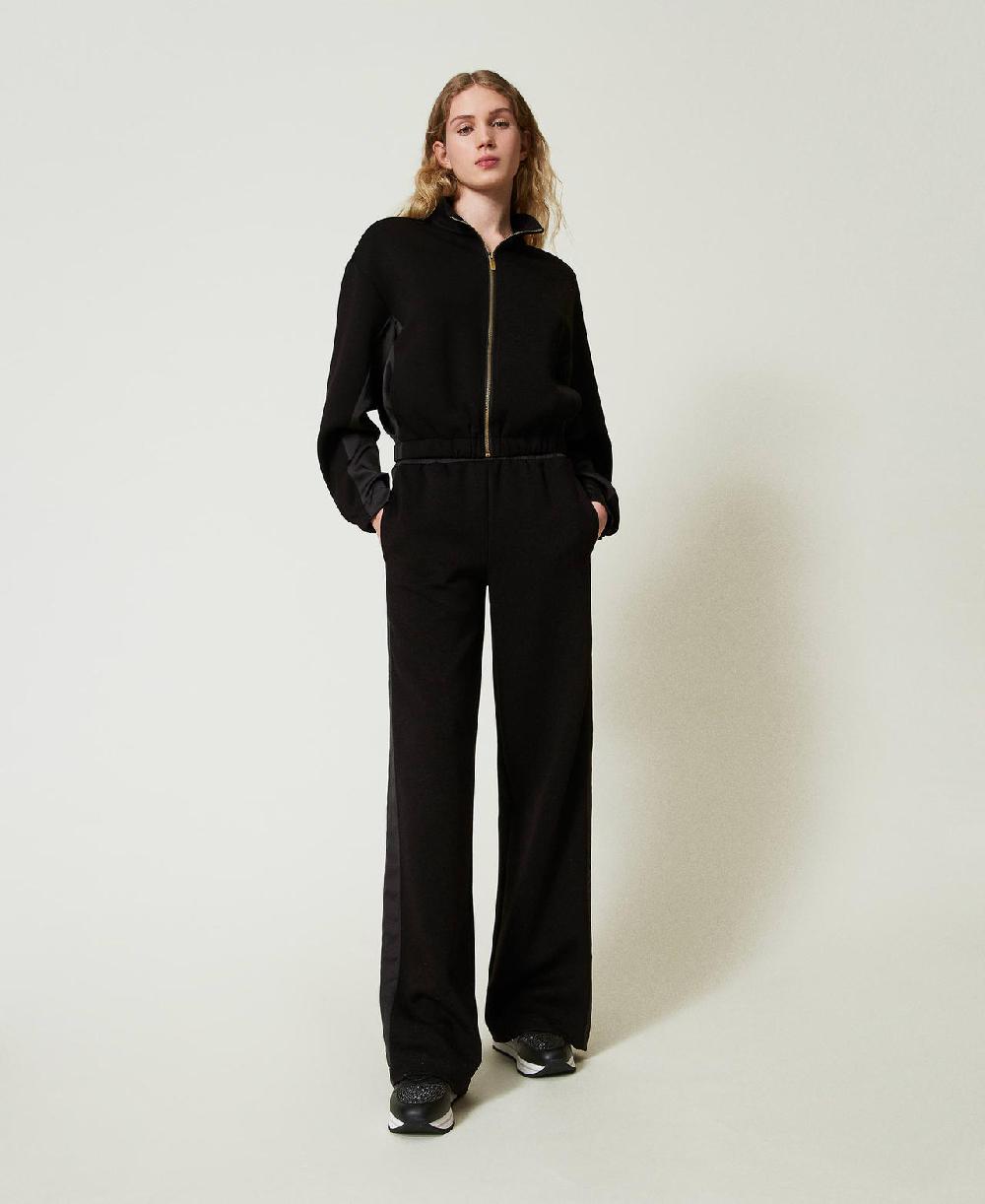 Scee by twin set Felpa con zip e pantaloni a palazzo Consegna Veloce