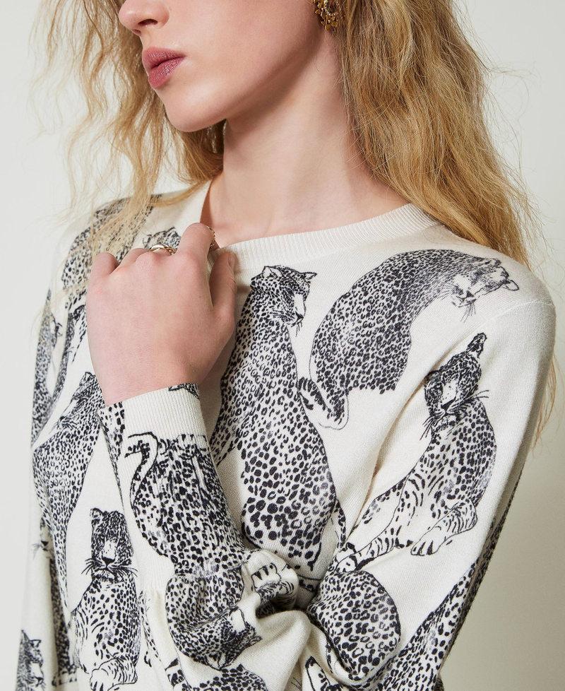 Scee by twin set Maglia con stampa giaguari Prezzo Ridotto