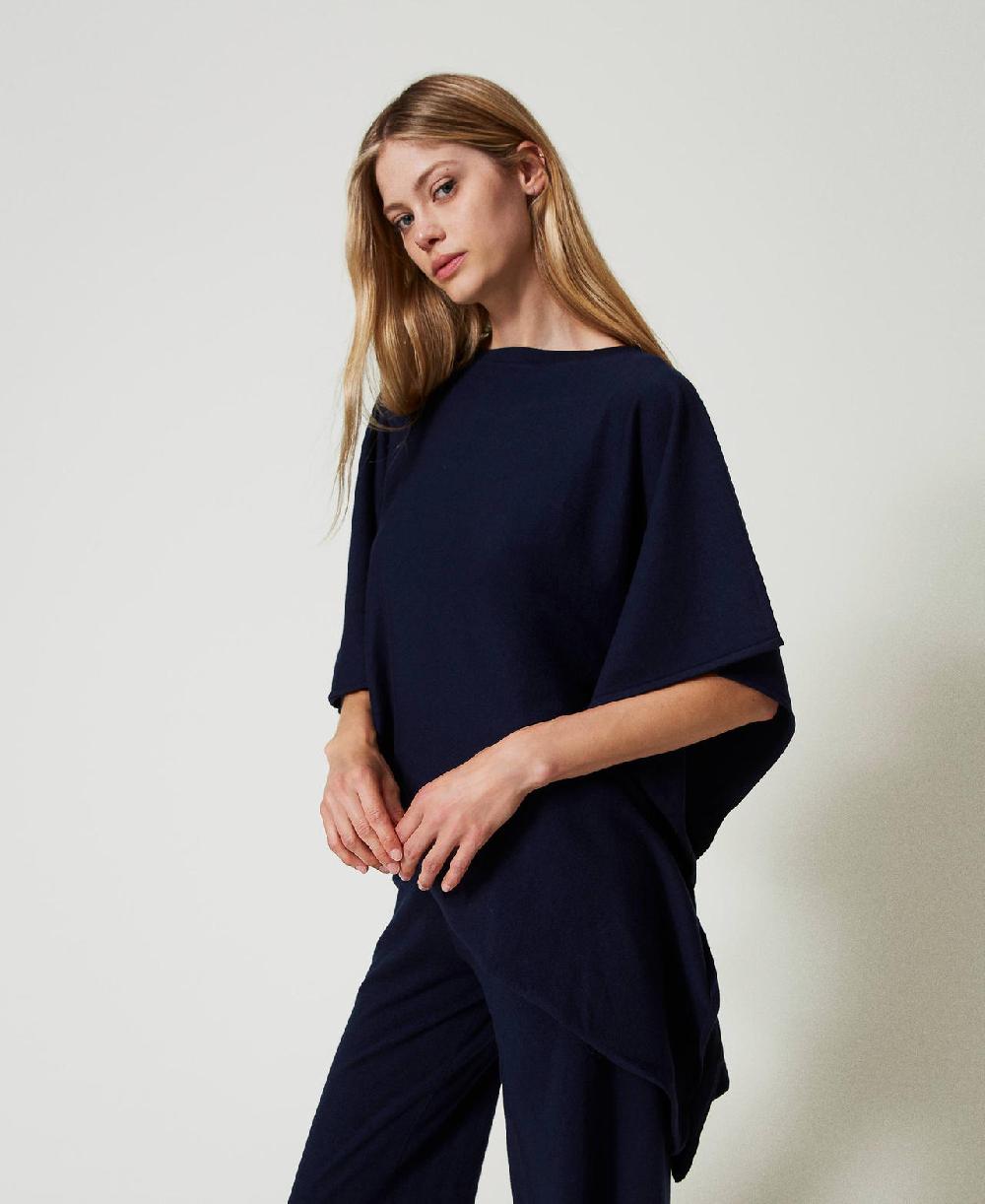 Scee by twin set Poncho asimmetrico in maglia Novità
