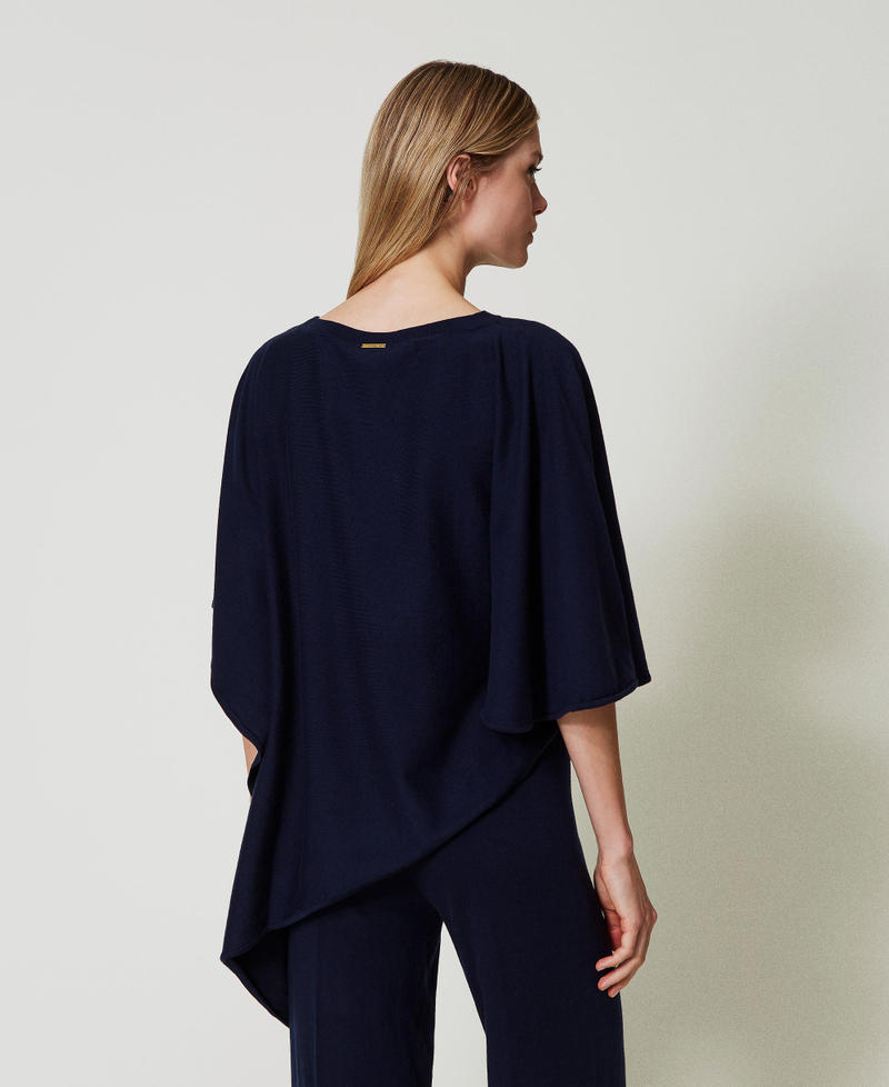 Scee by twin set Poncho asimmetrico in maglia Novità