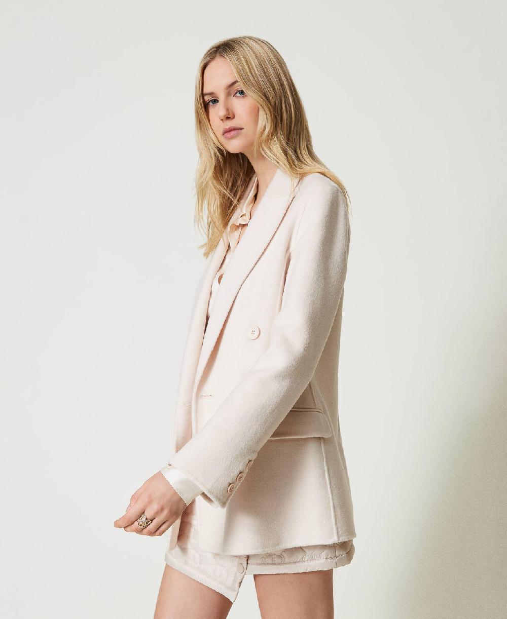 Scee by twin set Giacca doppiopetto in panno double misto lana Online