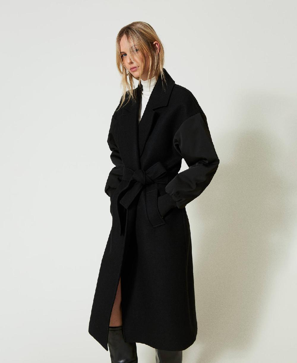 Scee by twin set Cappotto in panno di misto lana Saldi