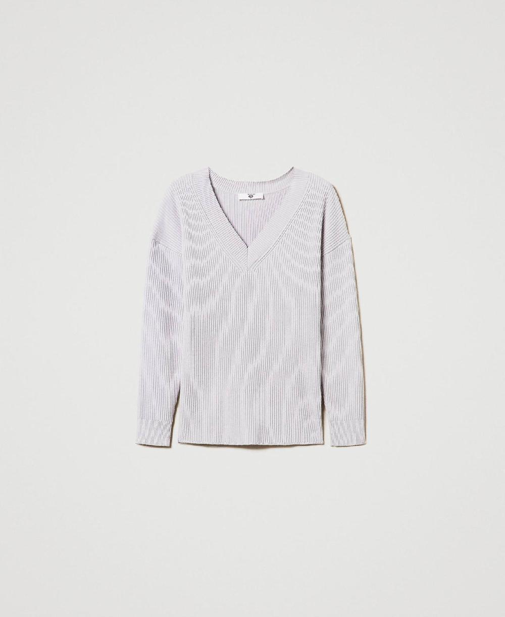 Scee by twin set Maglia a costine con spacco Offerte