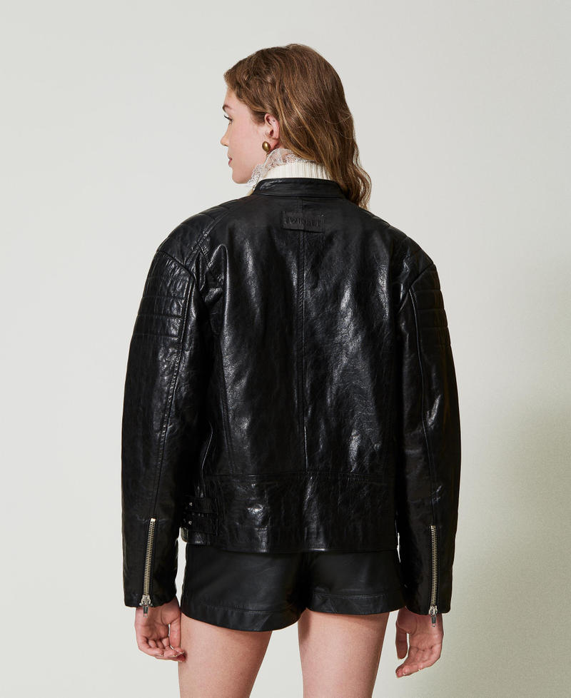 Scee by twin set Giacca biker 'Fairfax' in pelle Hotsell