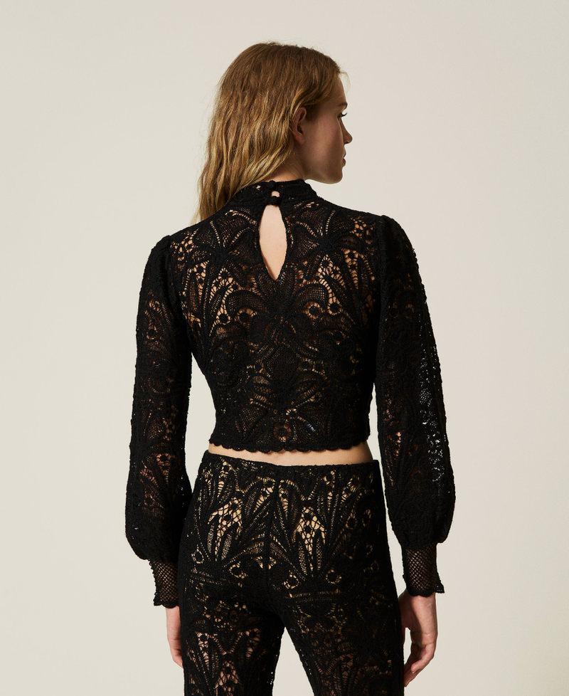 Scee by twin set Maglia boxy in crochet a fiori Vendita Calda