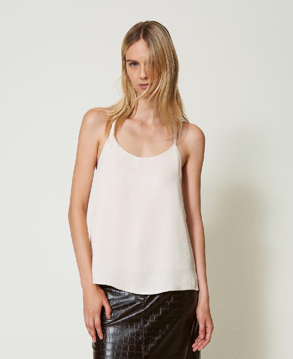 Scee by twin set Top in raso con spalline sottili Vendite Flash