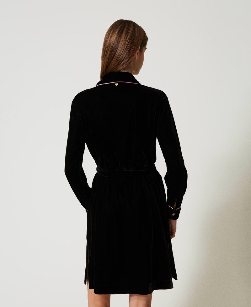 Scee by twin set Camicia da notte in velluto con ricamo Moda