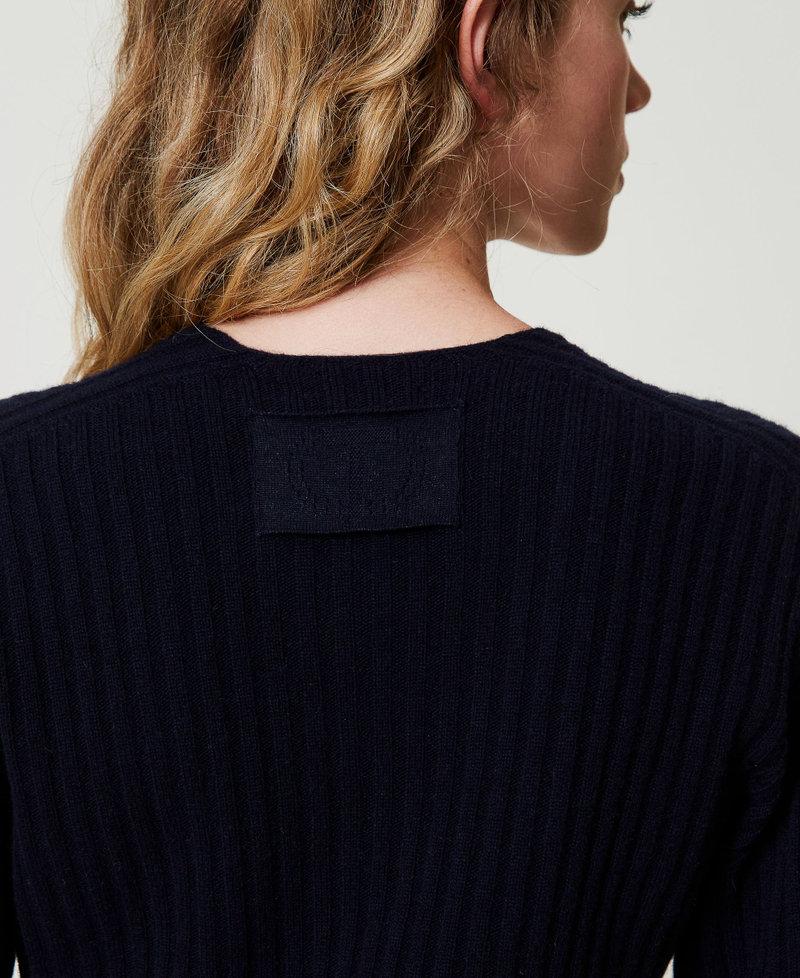 Scee by twin set Maglia in lana e cashmere a costine Offerta speciale
