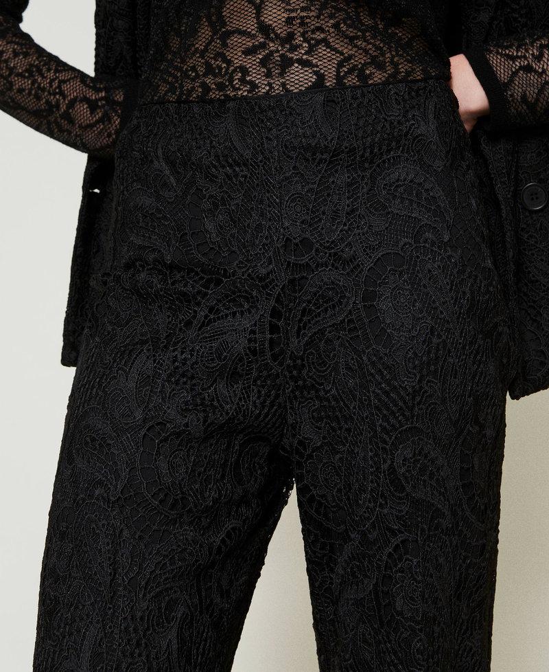 Scee by twin set Pantaloni wide leg in pizzo macramè Offerta Pasqua