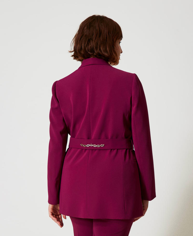 Scee by twin set Giacca blazer con cintura e catena Oval T Offerta Anniversario