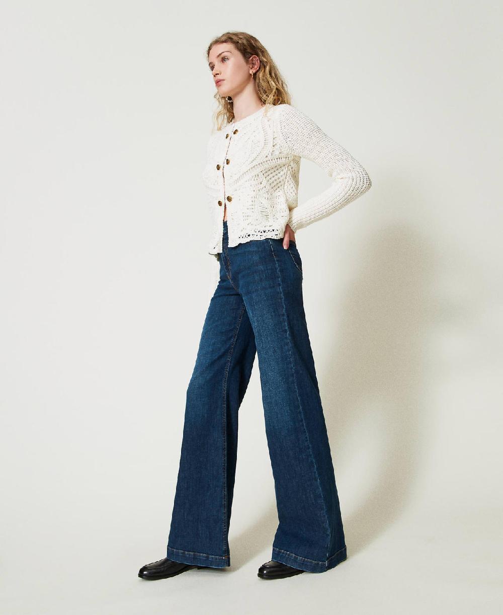 Scee by twin set Jeans wide leg cinque tasche Smaltimento dello stoccaggio