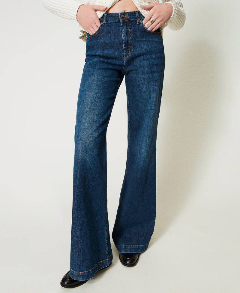 Scee by twin set Jeans wide leg cinque tasche Smaltimento dello stoccaggio
