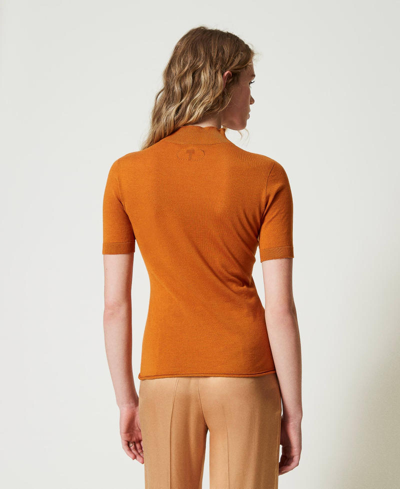 Scee by twin set Maglia lupetto in seta e cashmere Vendita calda