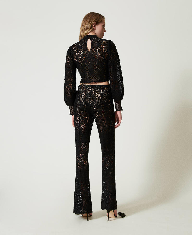 Scee by twin set Pantaloni in maglia crochet a fiori Offerte esclusive