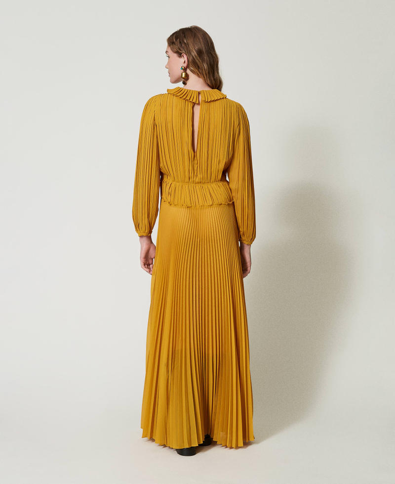 Scee by twin set Abito lungo in georgette plissé Grandi sconti