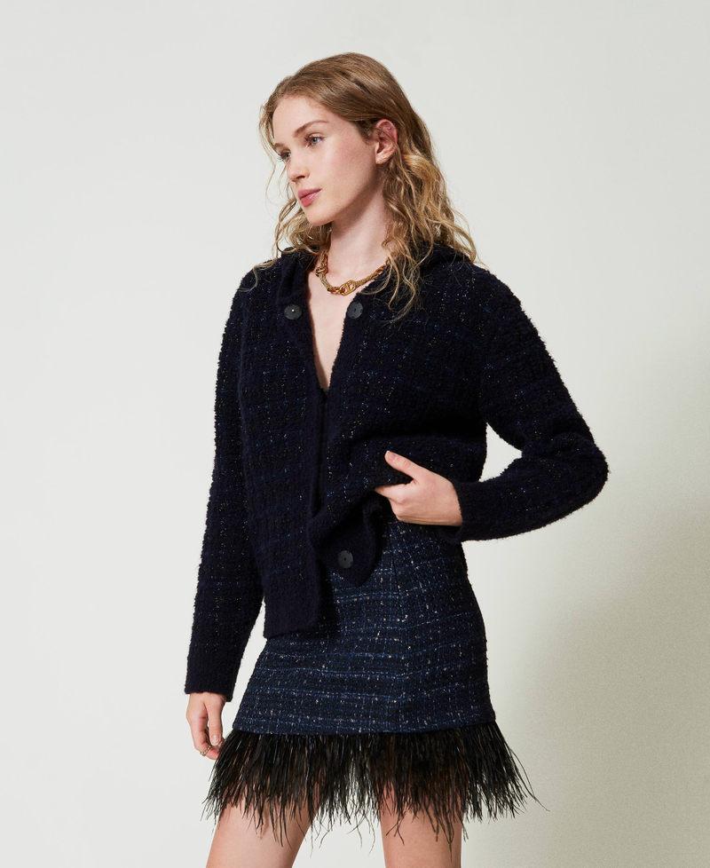 Scee by twin set Minigonna bouclé con piume Comprane uno, ottenene uno gratis