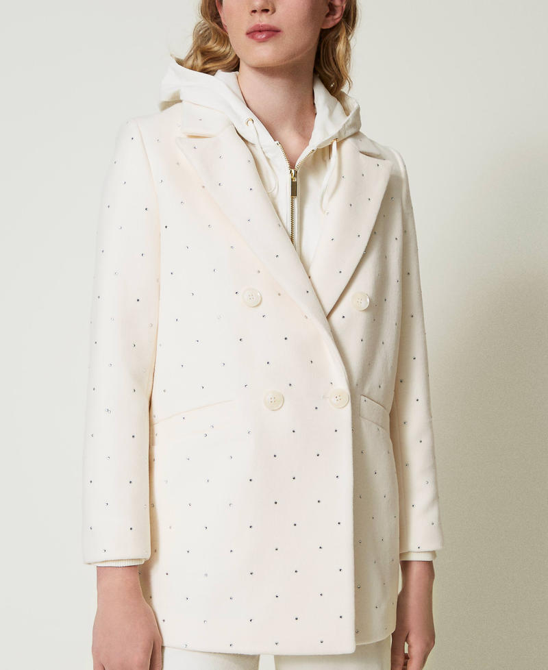 Scee by twin set Cappotto corto in panno con strass Offerta settimanale