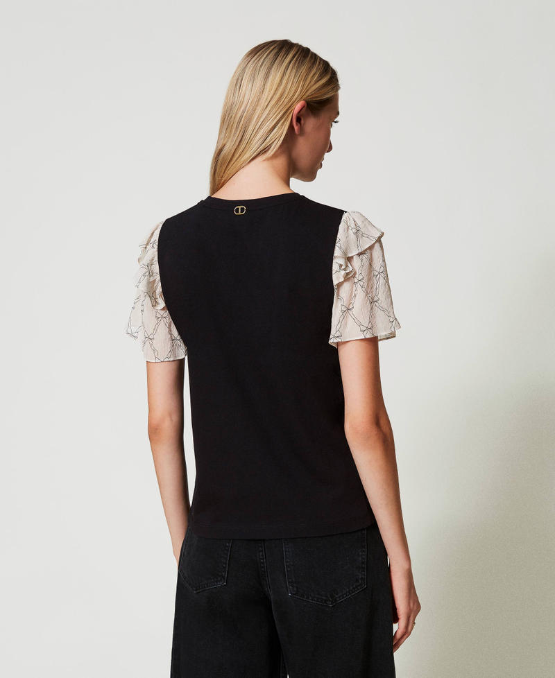 Scee by twin set T-shirt con maniche in creponne Ritorno libero