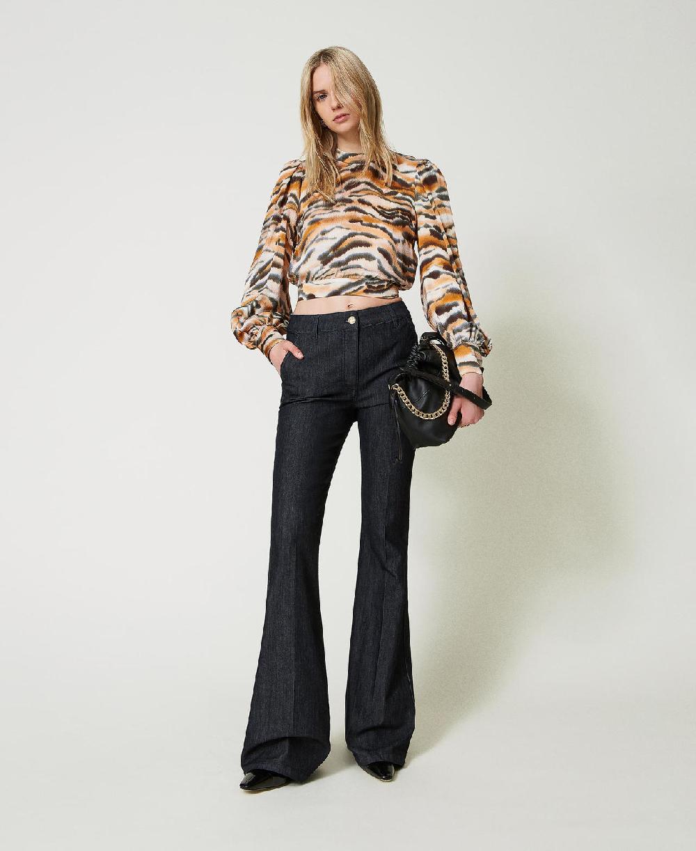 Scee by twin set Jeans flare con piega stirata Ultimo giorno