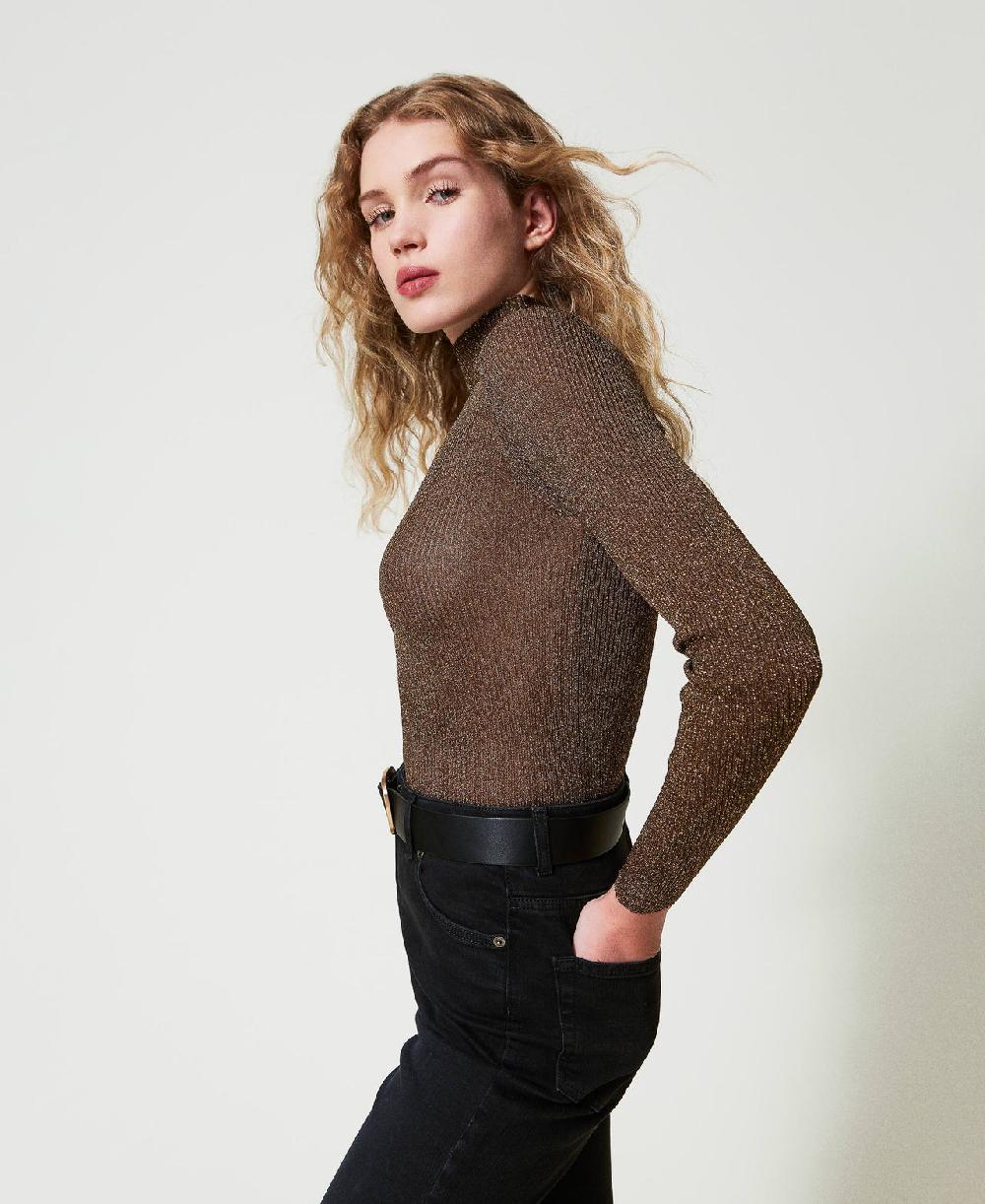 Scee by twin set Maglia lupetto in filato lurex Fino al 50% di sconto
