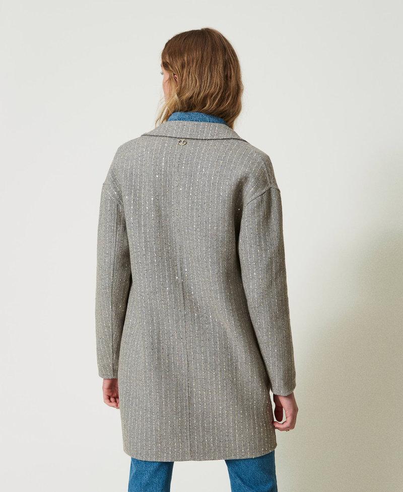Scee by twin set Cappotto in panno double con paillettes Only for today