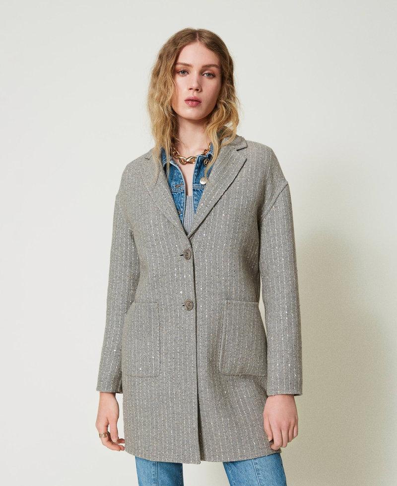 Scee by twin set Cappotto in panno double con paillettes Only for today