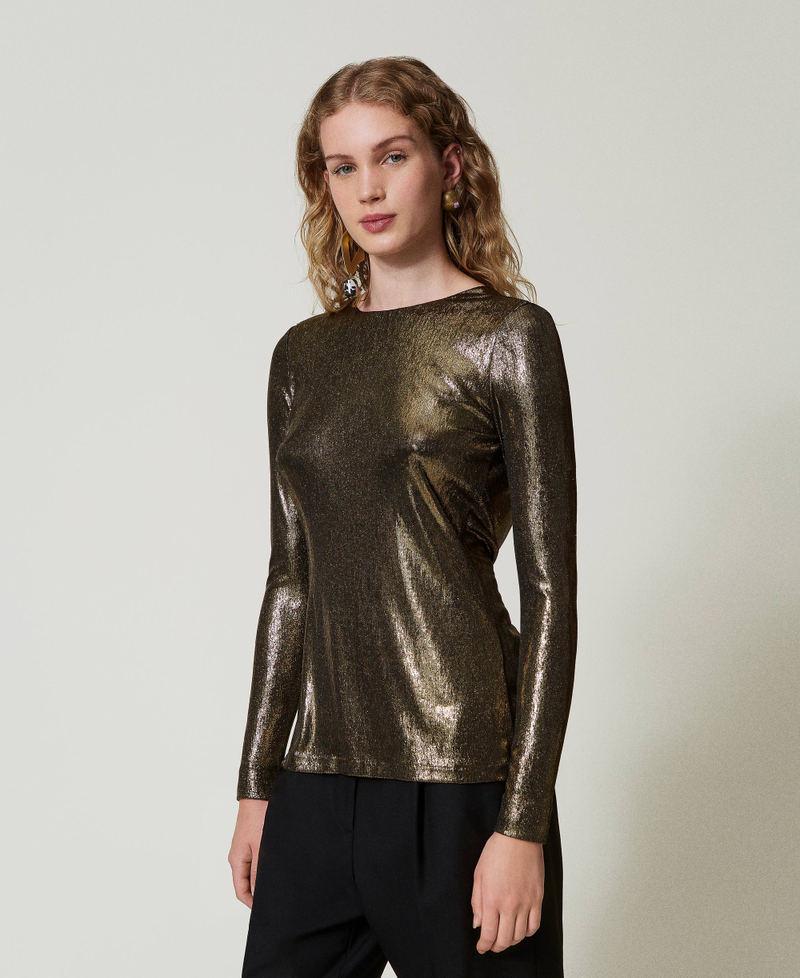 Scee by twin set Blusa laminata con nodo Super sconto