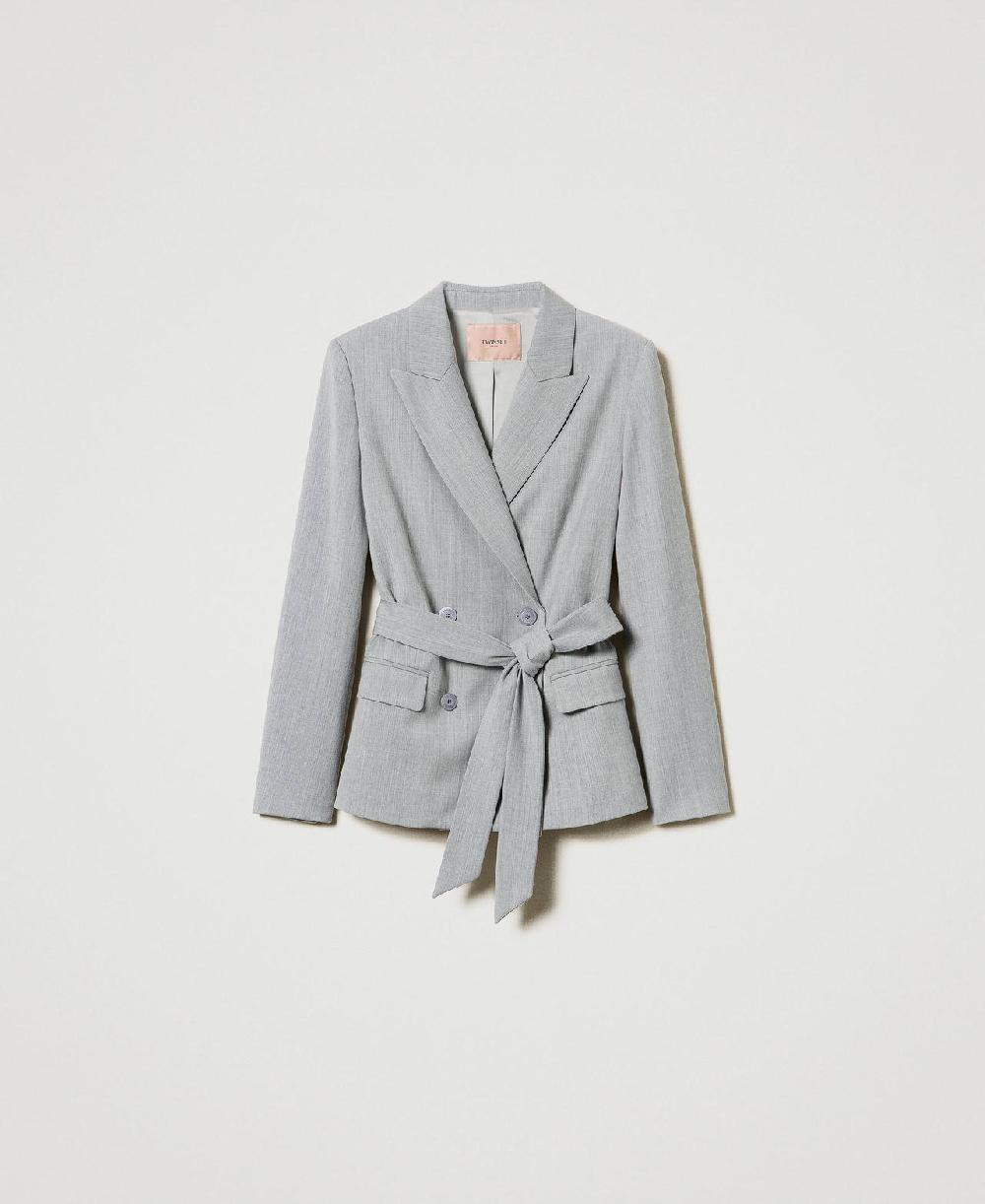 Scee by twin set Giacca blazer in misto lana con cintura Enormi sconti