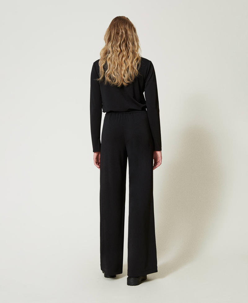 Scee by twin set Pantaloni a palazzo in jersey crêpe In vendita