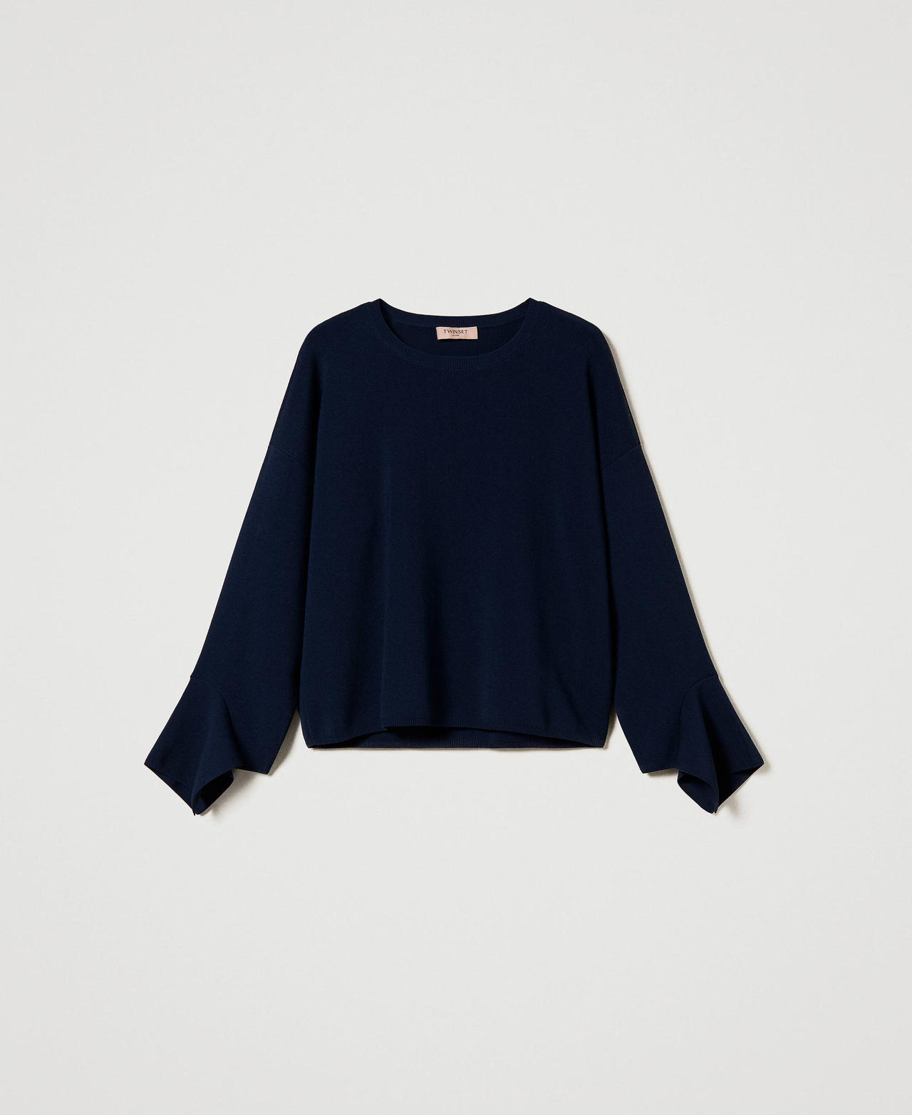 Scee by twin set Maglia girocollo con volant Sconti questo mese