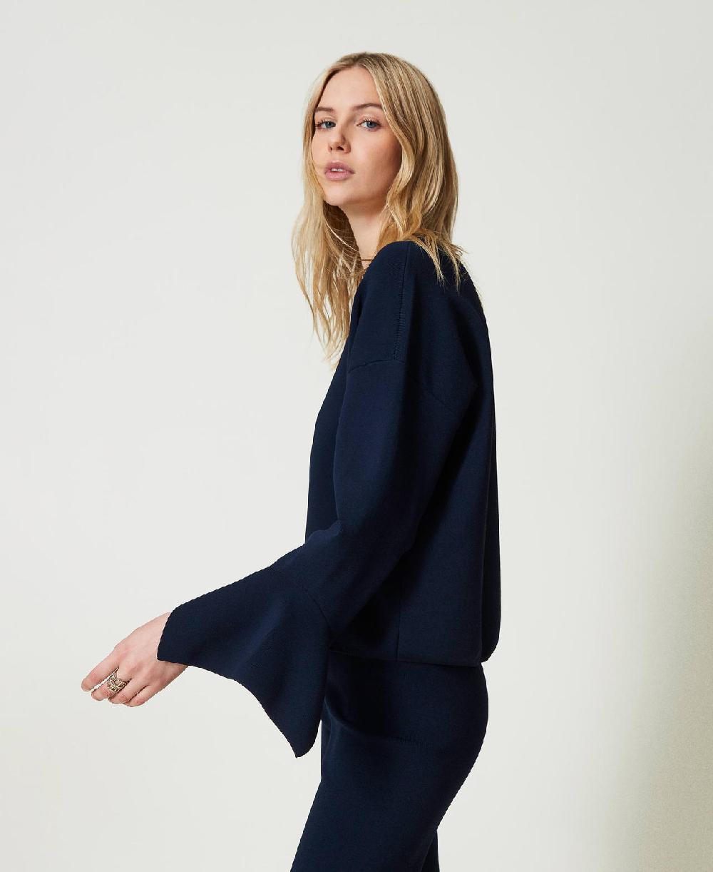 Scee by twin set Maglia girocollo con volant Sconti questo mese